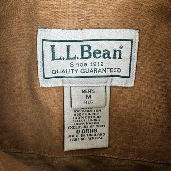 Vintage LL Bean Chore Jacket Men's Medium Brown Cotton Barn Coat Bomber DRH9 - Picture 5 of 11